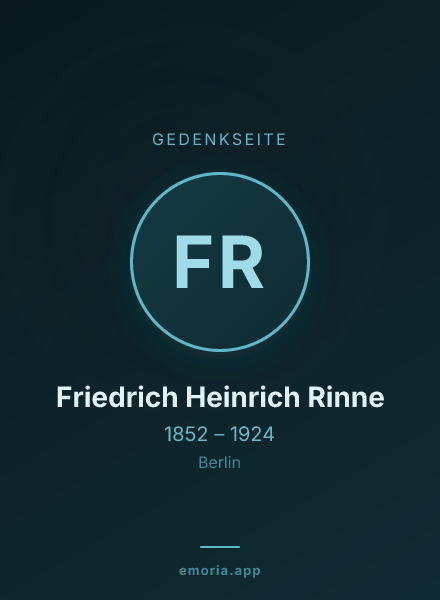 Gedenkportrait von Friedrich Heinrich Rinne