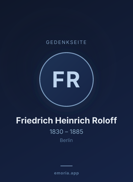 Gedenkportrait von Friedrich Heinrich Roloff