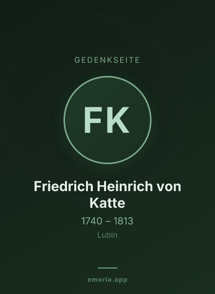 Gedenkportrait von Friedrich Heinrich von Katte
