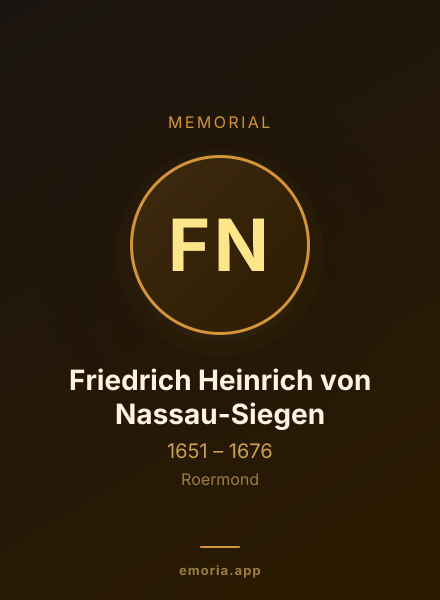Memorial portrait of Friedrich Heinrich von Nassau-Siegen