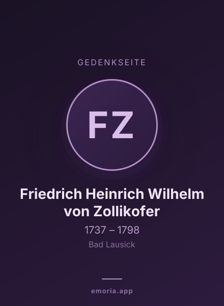 Gedenkportrait von Friedrich Heinrich Wilhelm von Zollikofer