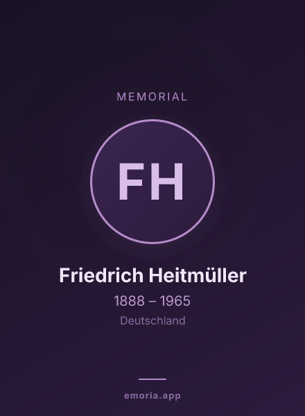 Memorial portrait of Friedrich Heitmüller