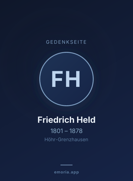 Gedenkportrait von Friedrich Held