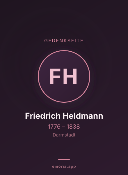 Gedenkportrait von Friedrich Heldmann