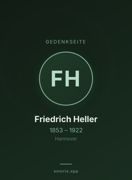 Gedenkportrait von Friedrich Heller