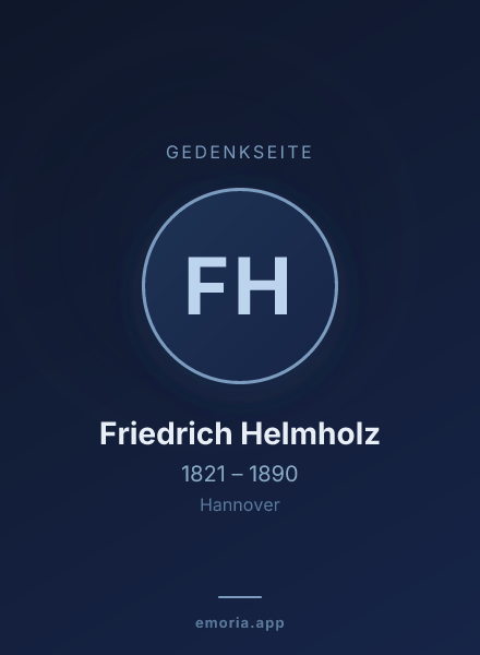 Gedenkportrait von Friedrich Helmholz
