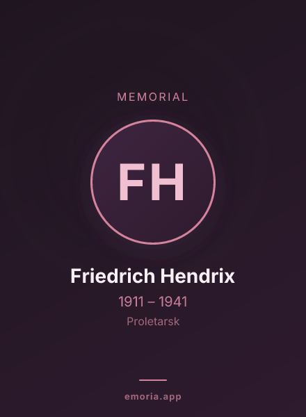 Memorial portrait of Friedrich Hendrix