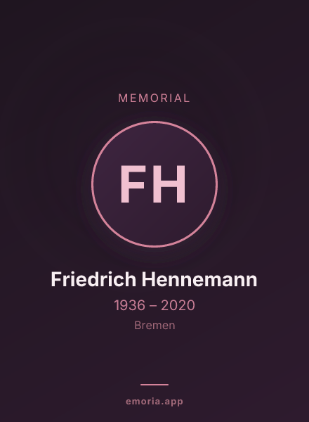 Memorial portrait of Friedrich Hennemann