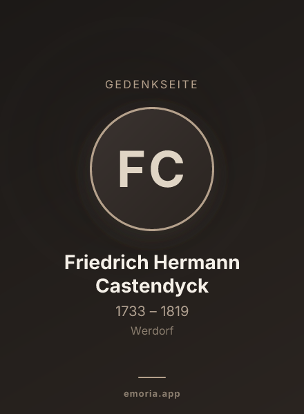 Gedenkportrait von Friedrich Hermann Castendyck