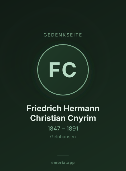 Gedenkportrait von Friedrich Hermann Christian Cnyrim