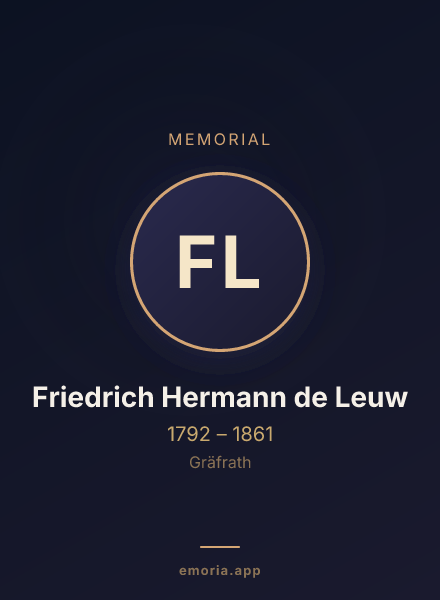 Memorial portrait of Friedrich Hermann de Leuw