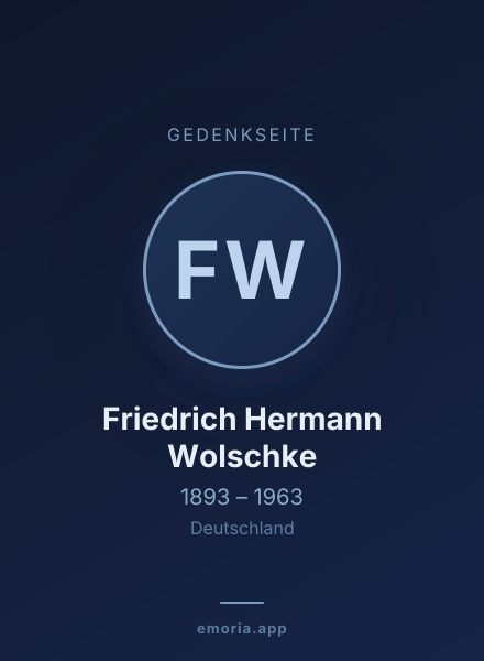 Gedenkportrait von Friedrich Hermann Wolschke