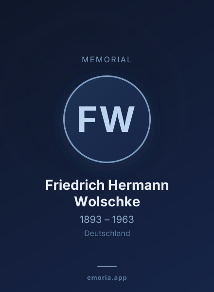 Memorial portrait of Friedrich Hermann Wolschke