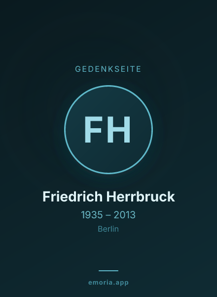 Gedenkportrait von Friedrich Herrbruck