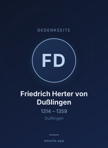 Gedenkportrait von Friedrich Herter von Dußlingen