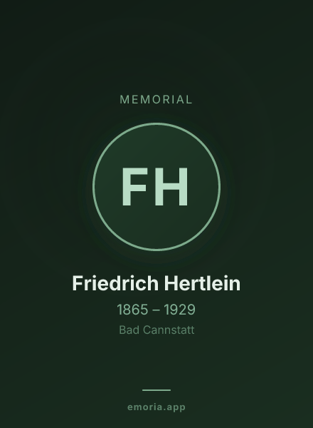 Memorial portrait of Friedrich Hertlein