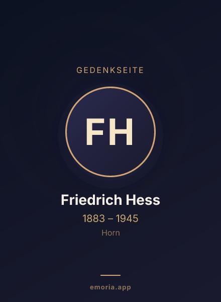 Gedenkportrait von Friedrich Hess