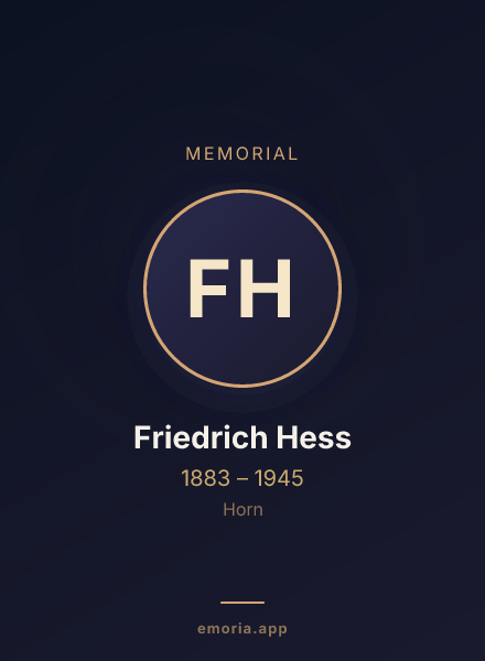 Memorial portrait of Friedrich Hess