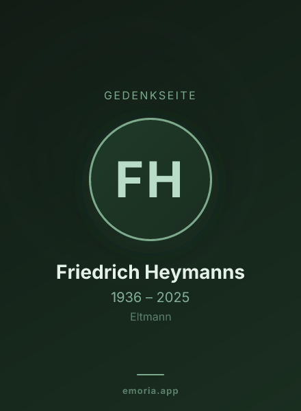 Gedenkportrait von Friedrich Heymanns