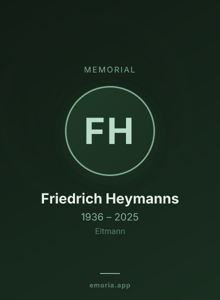 Memorial portrait of Friedrich Heymanns