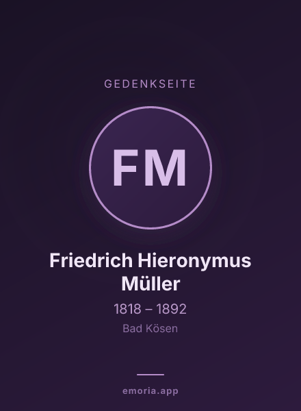 Gedenkportrait von Friedrich Hieronymus Müller