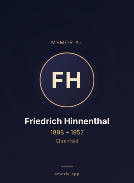 Memorial portrait of Friedrich Hinnenthal