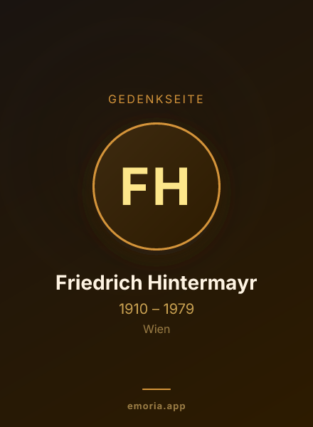 Gedenkportrait von Friedrich Hintermayr