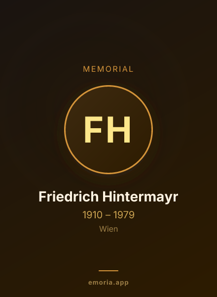 Memorial portrait of Friedrich Hintermayr