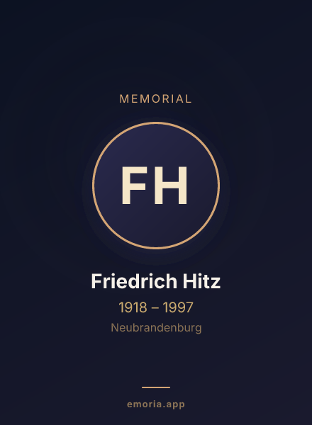 Memorial portrait of Friedrich Hitz