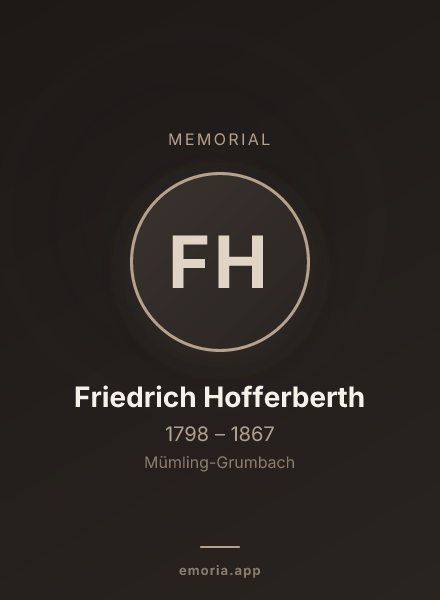 Memorial portrait of Friedrich Hofferberth