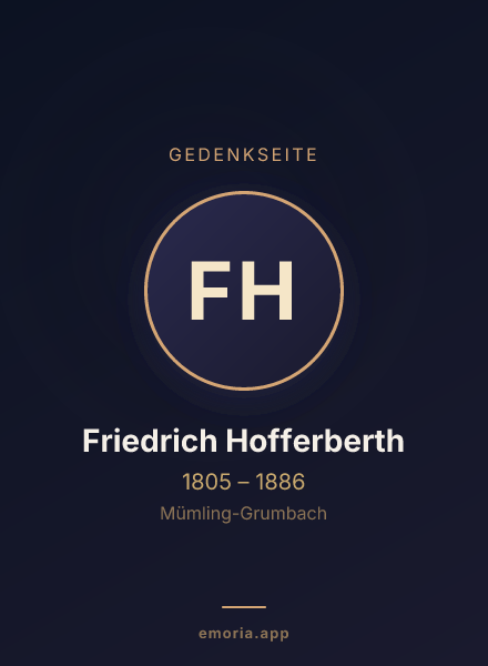 Gedenkportrait von Friedrich Hofferberth