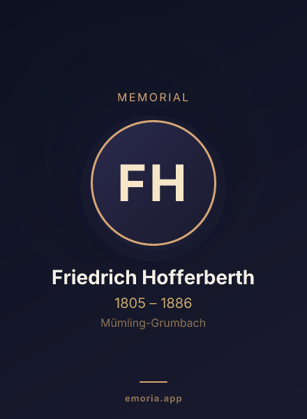 Memorial portrait of Friedrich Hofferberth