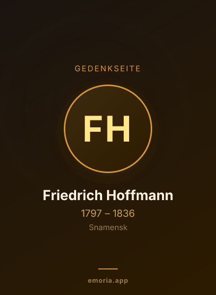 Gedenkportrait von Friedrich Hoffmann