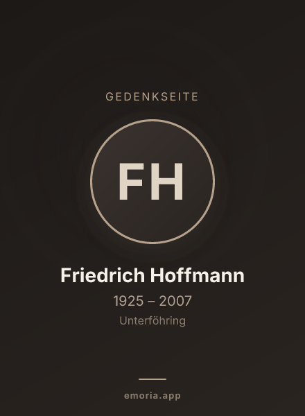 Gedenkportrait von Friedrich Hoffmann