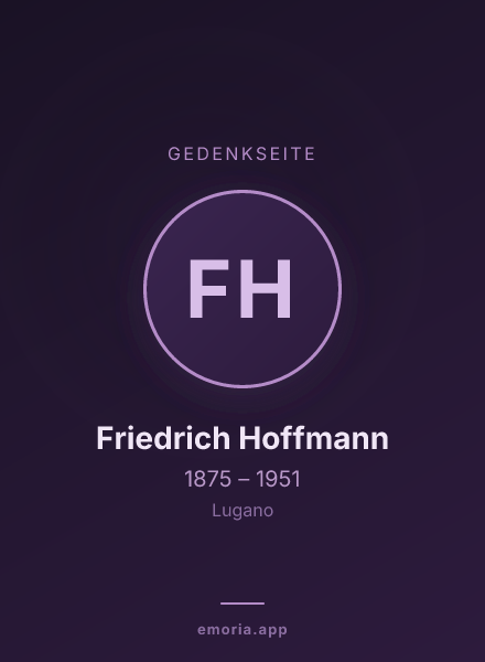 Gedenkportrait von Friedrich Hoffmann