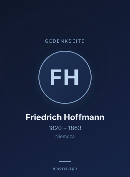 Gedenkportrait von Friedrich Hoffmann