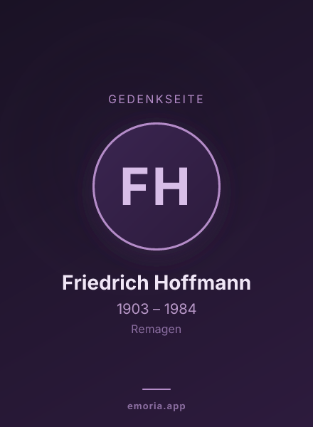Gedenkportrait von Friedrich Hoffmann