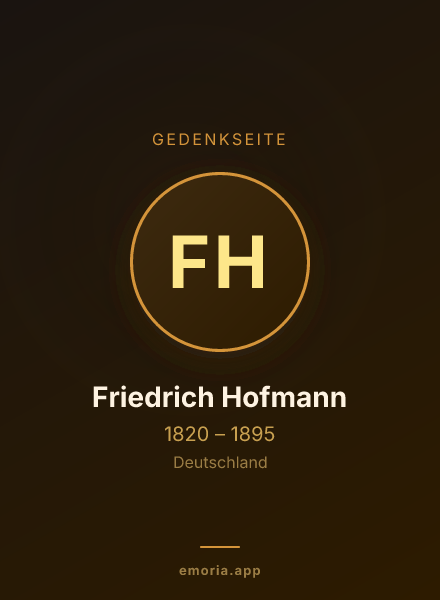 Gedenkportrait von Friedrich Hofmann