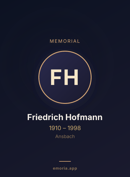 Memorial portrait of Friedrich Hofmann