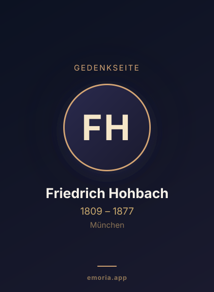 Gedenkportrait von Friedrich Hohbach