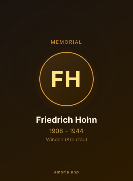 Memorial portrait of Friedrich Hohn