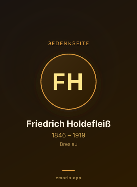 Gedenkportrait von Friedrich Holdefleiß