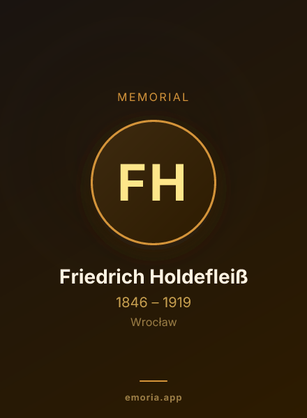 Memorial portrait of Friedrich Holdefleiß