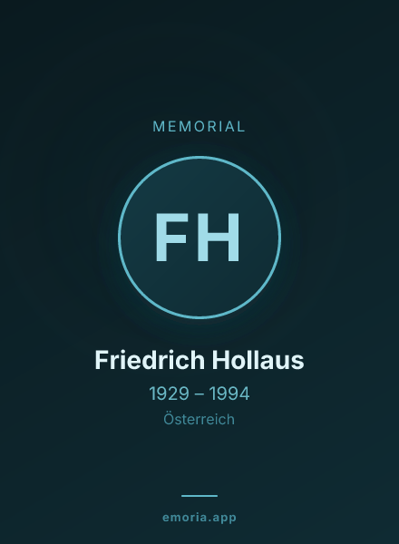 Memorial portrait of Friedrich Hollaus