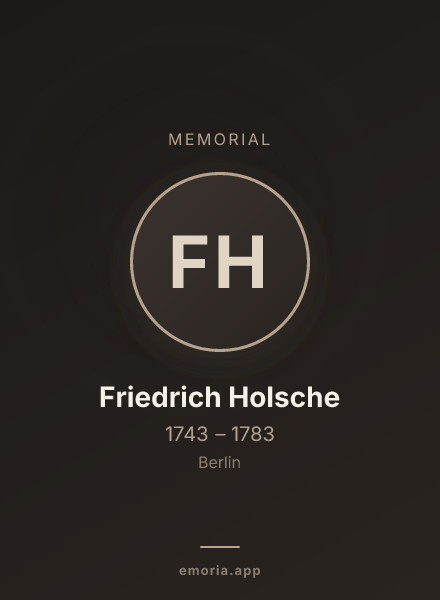 Memorial portrait of Friedrich Holsche