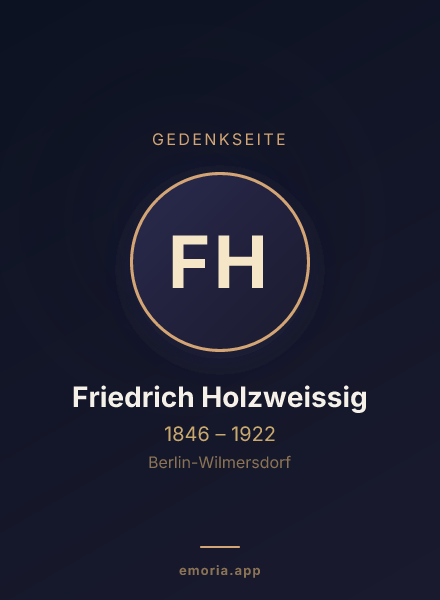 Gedenkportrait von Friedrich Holzweissig