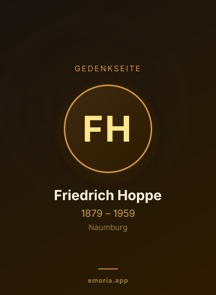 Gedenkportrait von Friedrich Hoppe