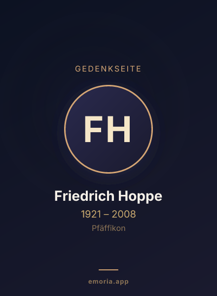 Gedenkportrait von Friedrich Hoppe