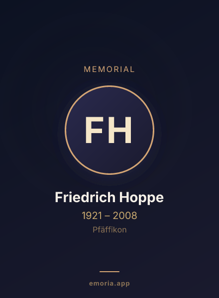 Memorial portrait of Friedrich Hoppe