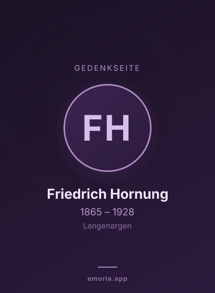 Gedenkportrait von Friedrich Hornung